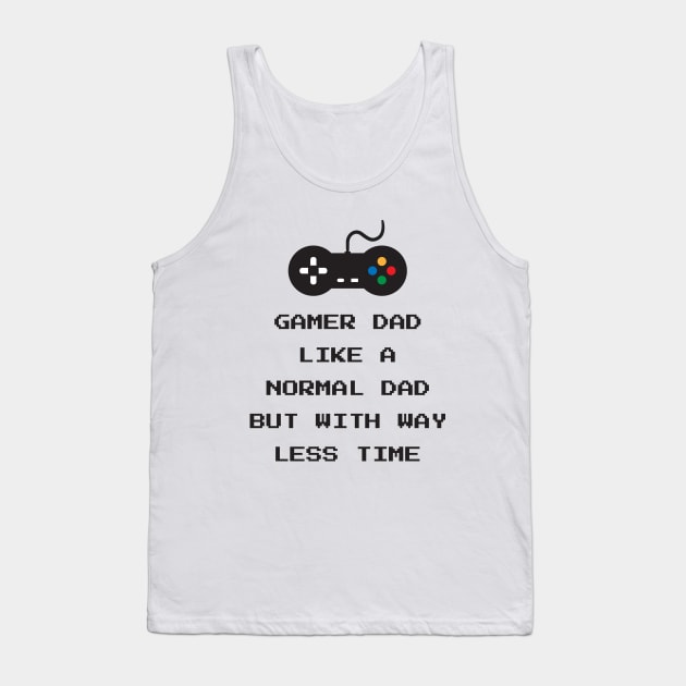 Gamer Dad Bits Pixelated Tank Top by notami